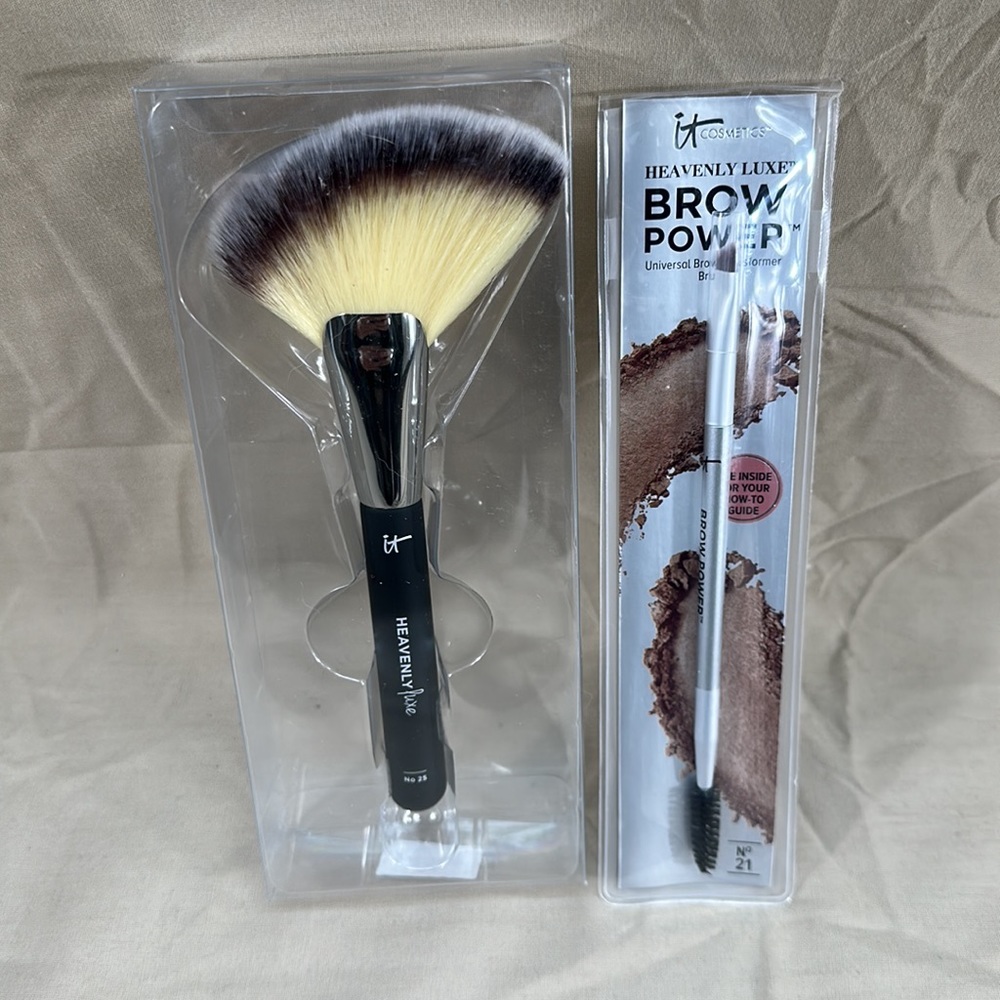 New LOT 2 It Cosmetics Heavenly Luxe #21 & #25 Brow Power Sculpt Define Brushes